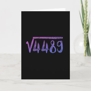 Square Root 4489 Math Teacher Six Seven 6 7 Card