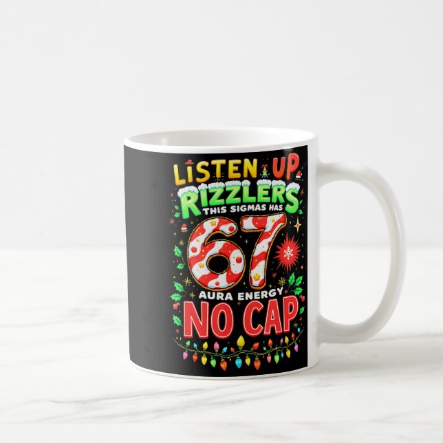 Square Root 4489 Six Seven Christmas Funny 67 Meme Coffee Mug (Right)
