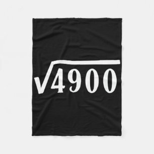 Square Root 70 Year Old Gift Funny Teacher 70th Bi Fleece Blanket