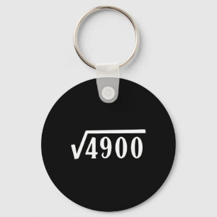 Square Root 70 Year Old Gift Funny Teacher 70th Bi Keychain