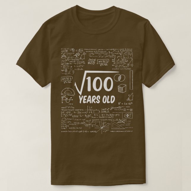 Square Root of 10010th Birthday 10 Years Old Math  T-Shirt (Design Front)