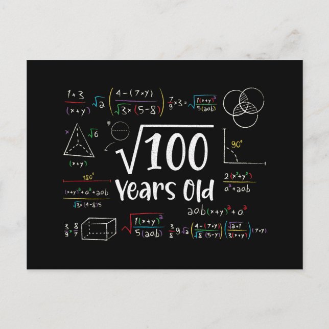 Square Root of 100 10th Birthday 10 Year Old Gifts Holiday Postcard (Front)