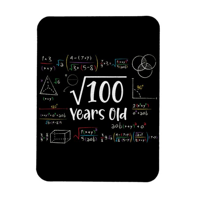 Square Root of 100 10th Birthday 10 Year Old Gifts Magnet (Vertical)