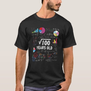 Square Root Of 100 10Th Birthday 10 Year Old Gifts T-Shirt