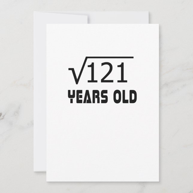 Square Root of 121 11 yrs years old 11th birthday Card (Front)