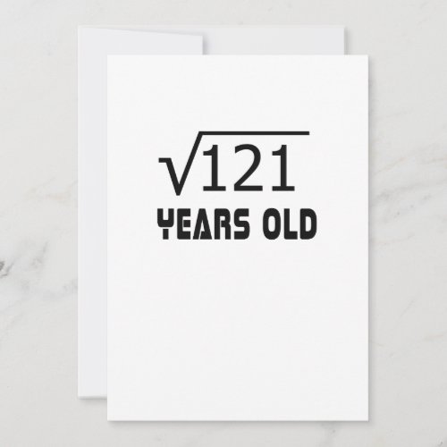 Square Root of 121 11 yrs years old 11th birthday Card