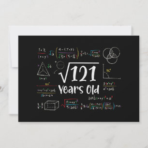 Square Root of 121 11th Birthday 11 Year Old Gifts Invitation