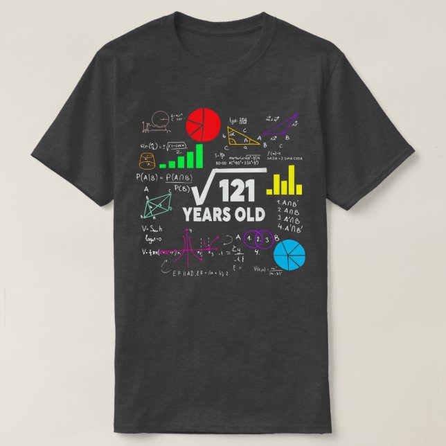 Square Root Of 121 11th Birthday 11 Year Old Gifts T-Shirt (Design Front)
