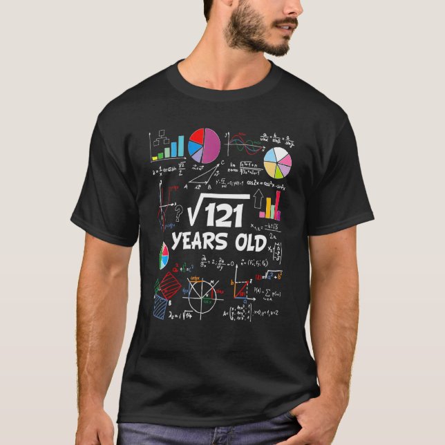 Square Root Of 121 11th Birthday 11Year Old Math B T-Shirt (Front)