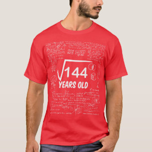 Square Root of 14412th Birthday 12 Years Old Math  T-Shirt
