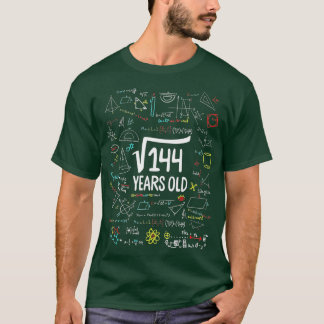Square Root of 144 12th Birthday 12 Years Old Math T-Shirt