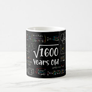 Square Root of 1600 40th Birthday 40 Year Old Gift Coffee Mug