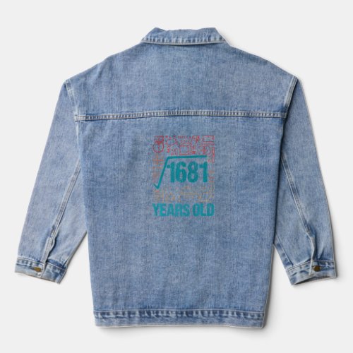 Square Root of 1681 Math and Physics 41st  41 year Denim Jacket