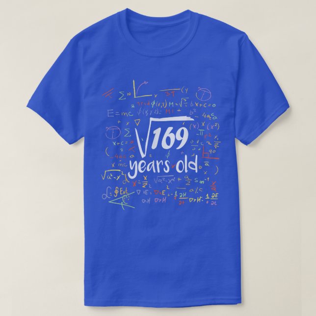 Square Root Of 169 - 13th Birthday 13 Year Old Mat T-Shirt (Design Front)