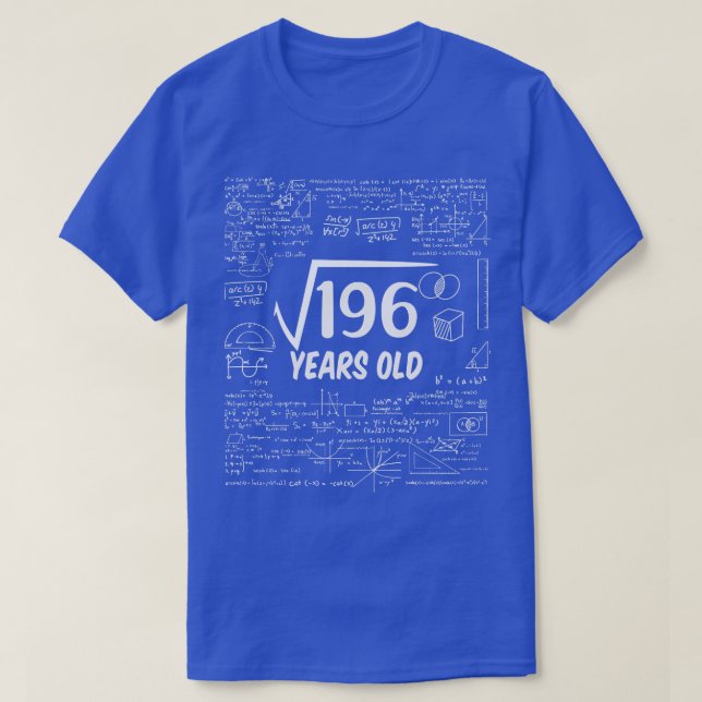 Square Root of 19614th Birthday 14 Years Old Math  T-Shirt (Design Front)