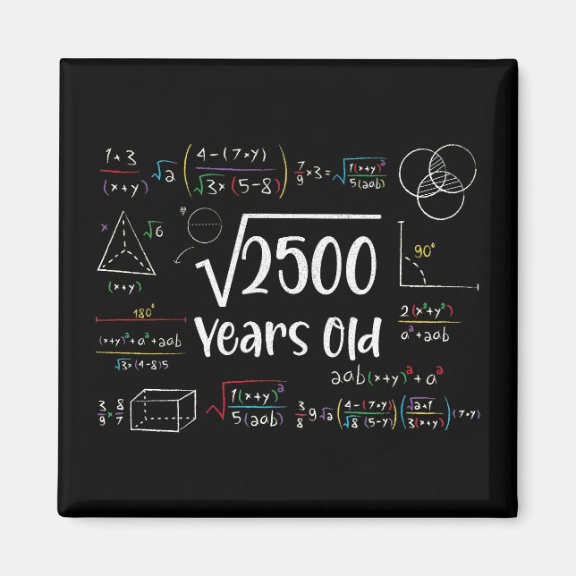 Square Root of 2500 50th Birthday 50 Year Old Gift Magnet (Front)