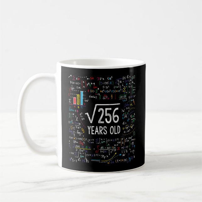 Square Root Of 256 16Th 16 Math Bday Coffee Mug (Left)