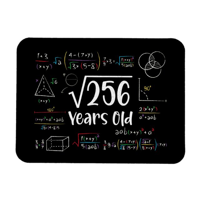 Square Root of 256 16th Birthday 16 Year Old Gifts Magnet (Horizontal)