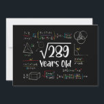 Square Root of 289 17th Birthday 17 Year Old Gifts Invitation<br><div class="desc">Perfect 17 Yrs Old Gift Idea for Kids Square Root Of 289 Years Old. Awesome gift for teen,  children,  daughter,  friends made/ born in 2007,  schoolboy,  son,  youth,  schoolchild,  boy,  kinder,  legend,  girl,  guys,  teenagers on happy 17th Birthday Party.</div>