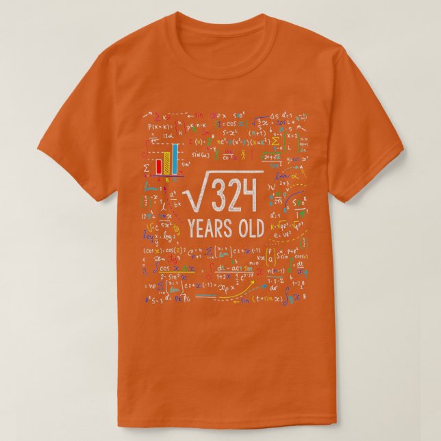 Square Root Of 324 18th Birthday 18 Year Old Gifts T-Shirt (Design Front)