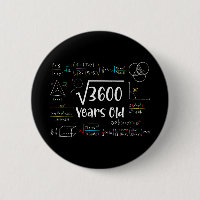 Square Root of 3600 60th Birthday 60 Year Old Gift