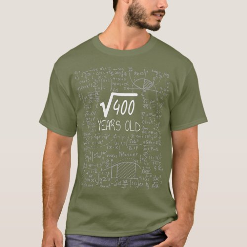 Square Root of 400 20 Years Old 20th Birthday T_Shirt