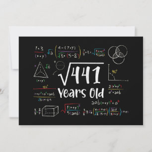 Square Root of 441 21th Birthday 21 Year Old Gifts Invitation