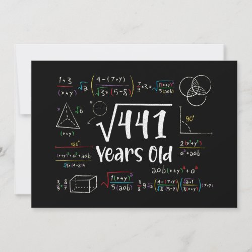 Square Root of 441 21th Birthday 21 Year Old Gifts