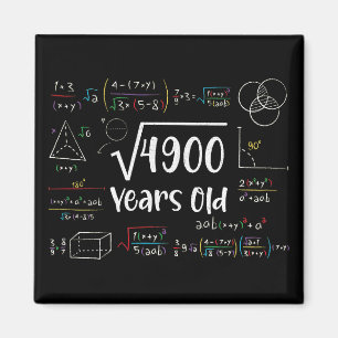 Square Root of 4900 70th Birthday 70 Year Old Gift Magnet