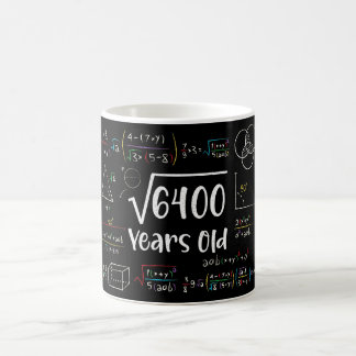 Square Root of 6400 80th Birthday 80 Year Old Gift Coffee Mug
