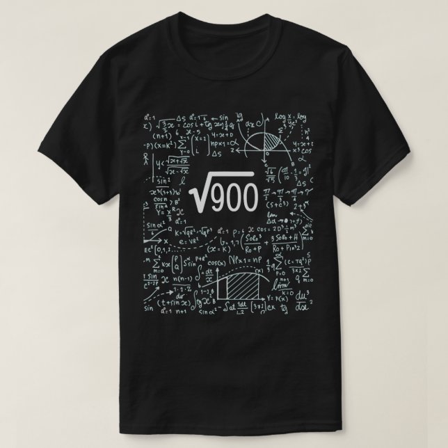 Square Root Of 900 Birthday Art 30 Years Old Math  T-Shirt (Design Front)