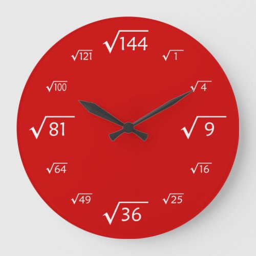 Square Root Wall Clock RedWhite