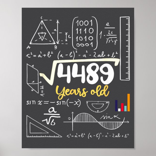 Square Root Years Old Seven Teacher 67 Six 7 6 Hum Poster (Front)