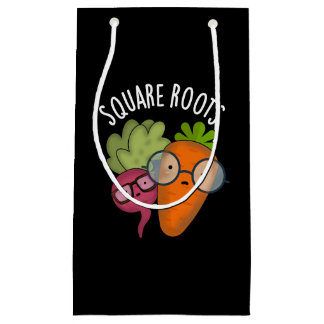 Square Roots Funny Math Pun Dark BG Small Gift Bag