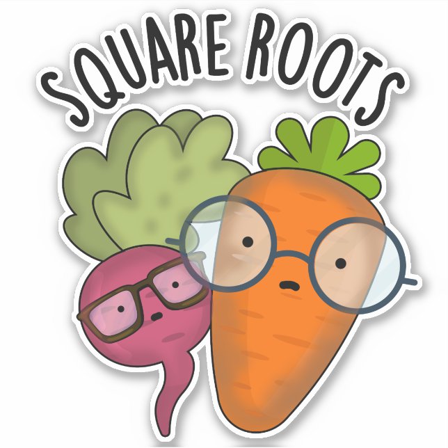 Square Roots Funny Math Pun  Sticker (Front)