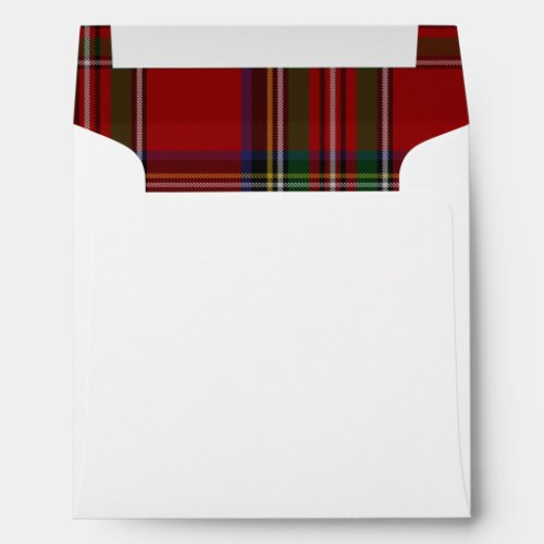 Square Royal Stewart Plaid Lined Wedding Envelope