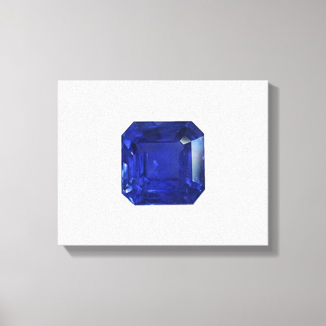 Square Sapphire Gemstone Blue Canvas Print (Front)