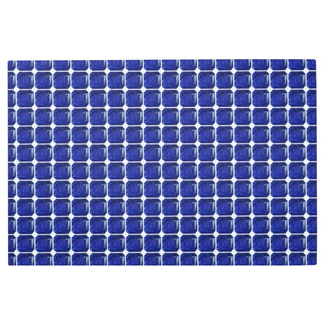 Square Sapphire Gemstone Blue Metal Print (Front)