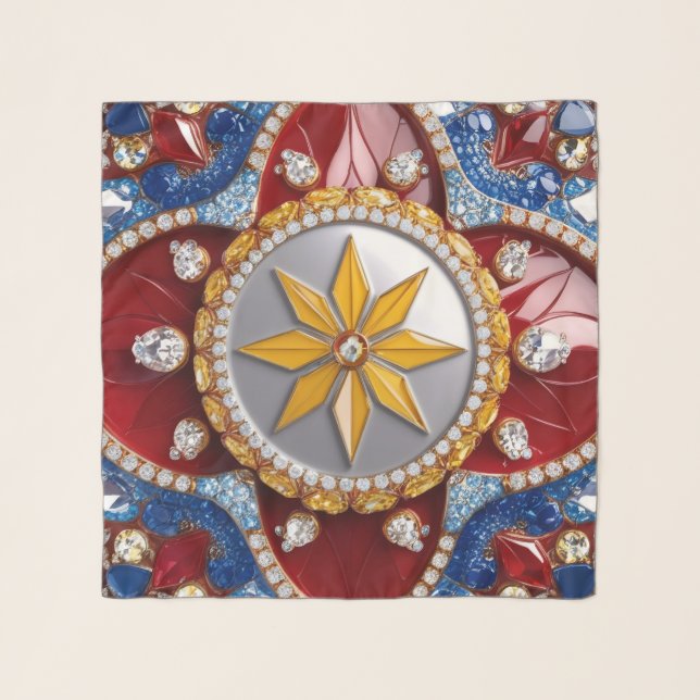 Square Scarf with Colombian Colors (Front (Horizontal))