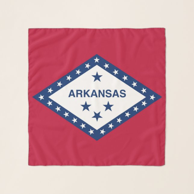 Square Scarf with flag of Arkansas State, USA (Front)