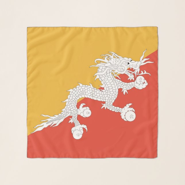 Square Scarf with flag of Bhutan (Front)