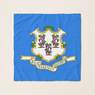Square Scarf with flag of Connecticut State, USA