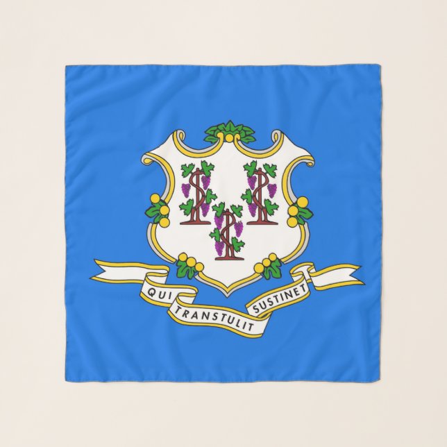 Square Scarf with flag of Connecticut State, USA (Front)