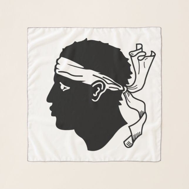 Square Scarf with flag of Corsica, France (Front)