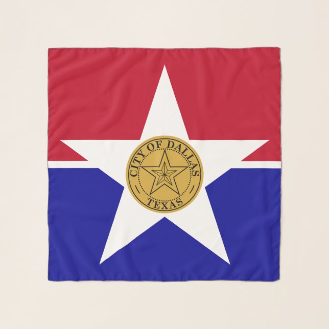 Square Scarf with flag of Dallas City, USA (Front)