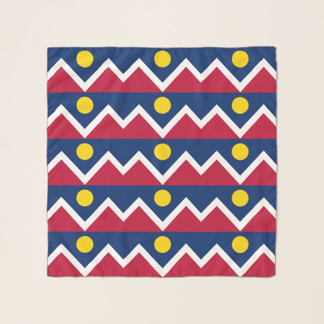 Square Scarf with flag of Denver City, USA (Front)