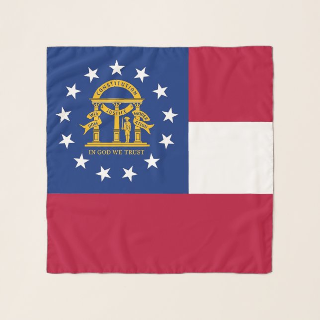Square Scarf with flag of Georgia State, USA (Front)