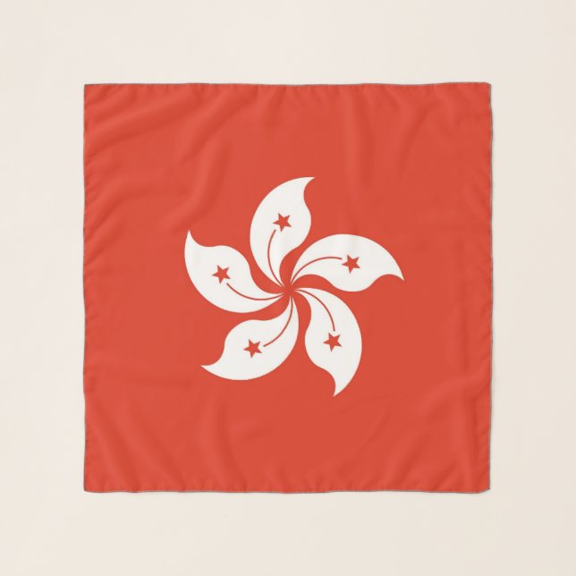 Square Scarf with flag of Hong Kong (Front)