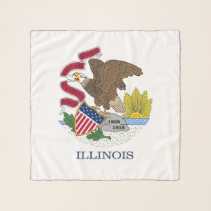 Square Scarf with flag of Illinois State, USA