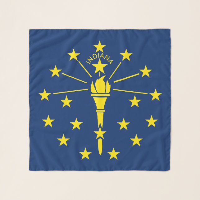 Square Scarf with flag of Indiana State, USA (Front)